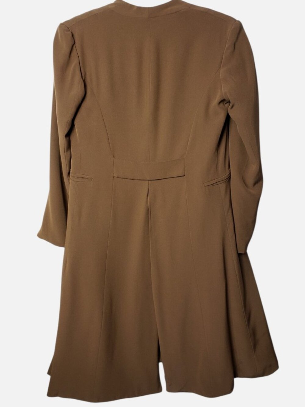 Women’s Sleeveless Dress & Longline Jacket 2Pcs Brown Size 4 - Picture 3 of 16